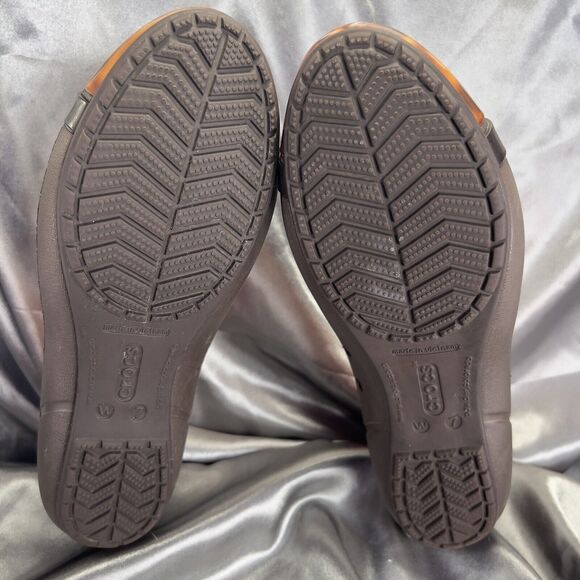 Crocs Ballet Flats Women's 7 Tortoise Cap Toe Casual Slip On Brown Spring Shoes - Picture 9 of 16